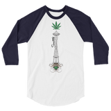 Seattle Space Needle - 3/4 sleeve raglan shirt