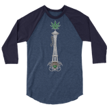 Seattle Space Needle - 3/4 sleeve raglan shirt