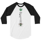 Seattle Space Needle - 3/4 sleeve raglan shirt