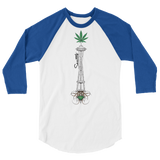 Seattle Space Needle - 3/4 sleeve raglan shirt