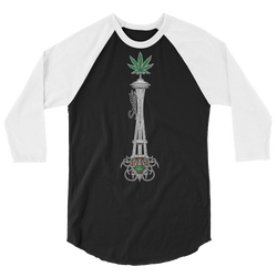 Seattle Space Needle - 3/4 sleeve raglan shirt