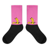 Toking Pokemon Pink - Black foot socks