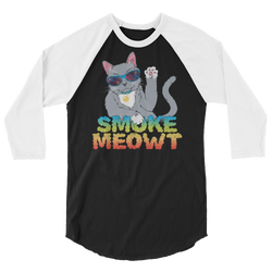 Smoke Meowt - 3/4 sleeve raglan shirt