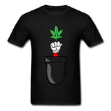 Tops & Tees Pocket Power Up Men's T-Shirt Weed T Shirt Super Mario Bro Plumber Funny Tshirt Gamer Yellow Cotton Streetwear